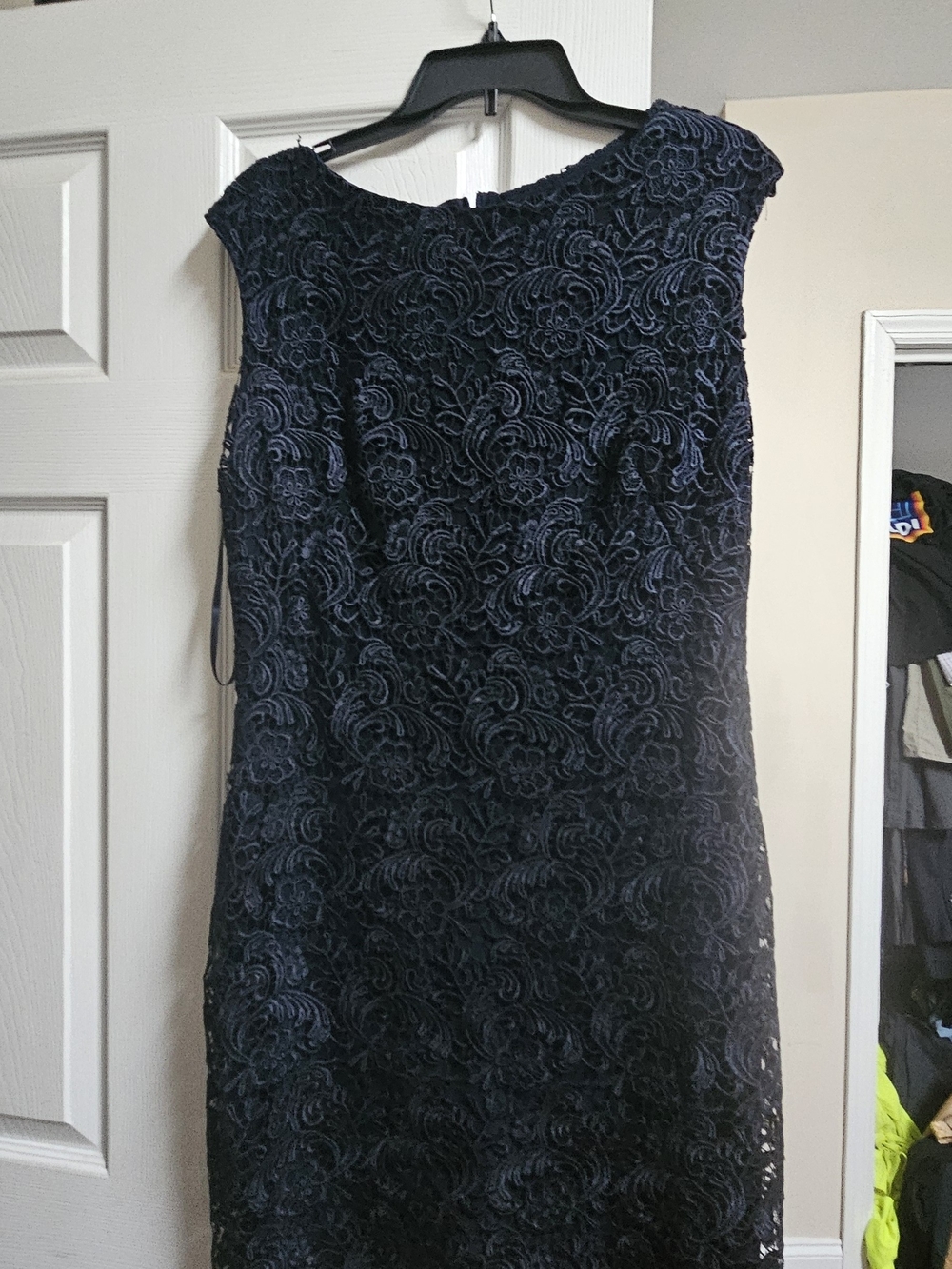 Ralph Lauren Navy Floral Heavy Lace Knee Lenght Dress